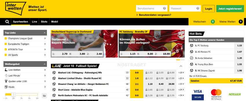 interwetten-Homepage